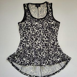 New Women Design Leopard Print Peplum Top Size S
